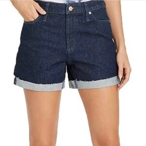 Universal Thread High Rise Midi Jean Shorts Size 8 29 Cuffed Dark Wash Denim